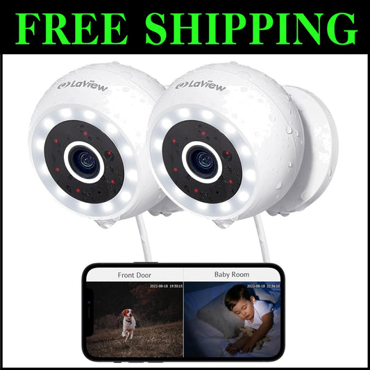 All-Weather IP65 Surveillance Camera with Night Vision & Motion Alerts, Wi-Fi