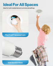Load image into Gallery viewer, Long Life 11W Dimmable BR30 Indoor Flood Light Bulbs - 850 Lumens, 24 Pack