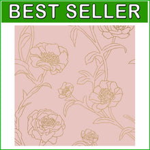 Load image into Gallery viewer, Moisture-Resistant Floral Peel &amp; Stick Wallpaper in Pink and Gold - 20.5" x 198"