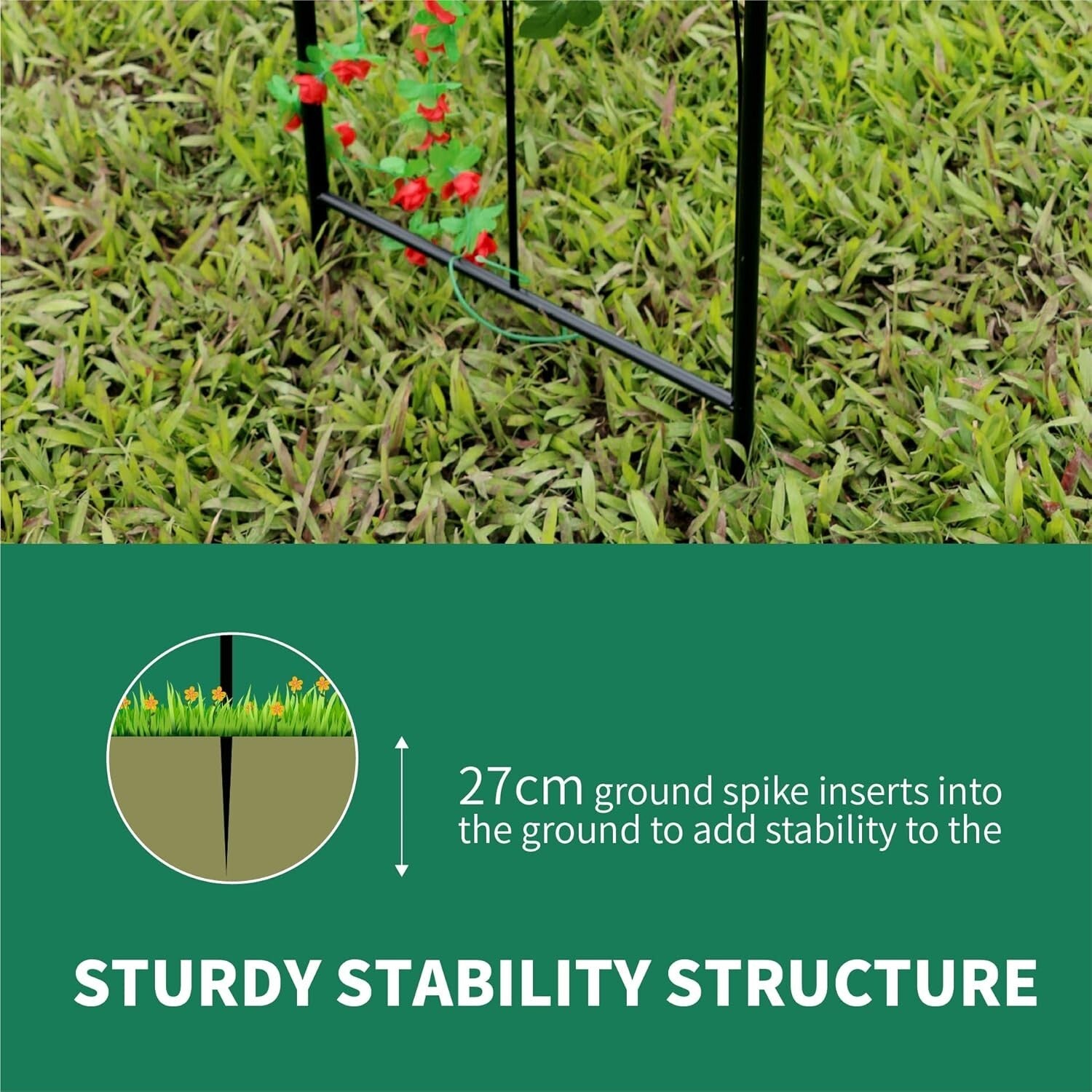 Elegant 9' High Metal Garden Arbor - Perfect for Climbing Plants and Events