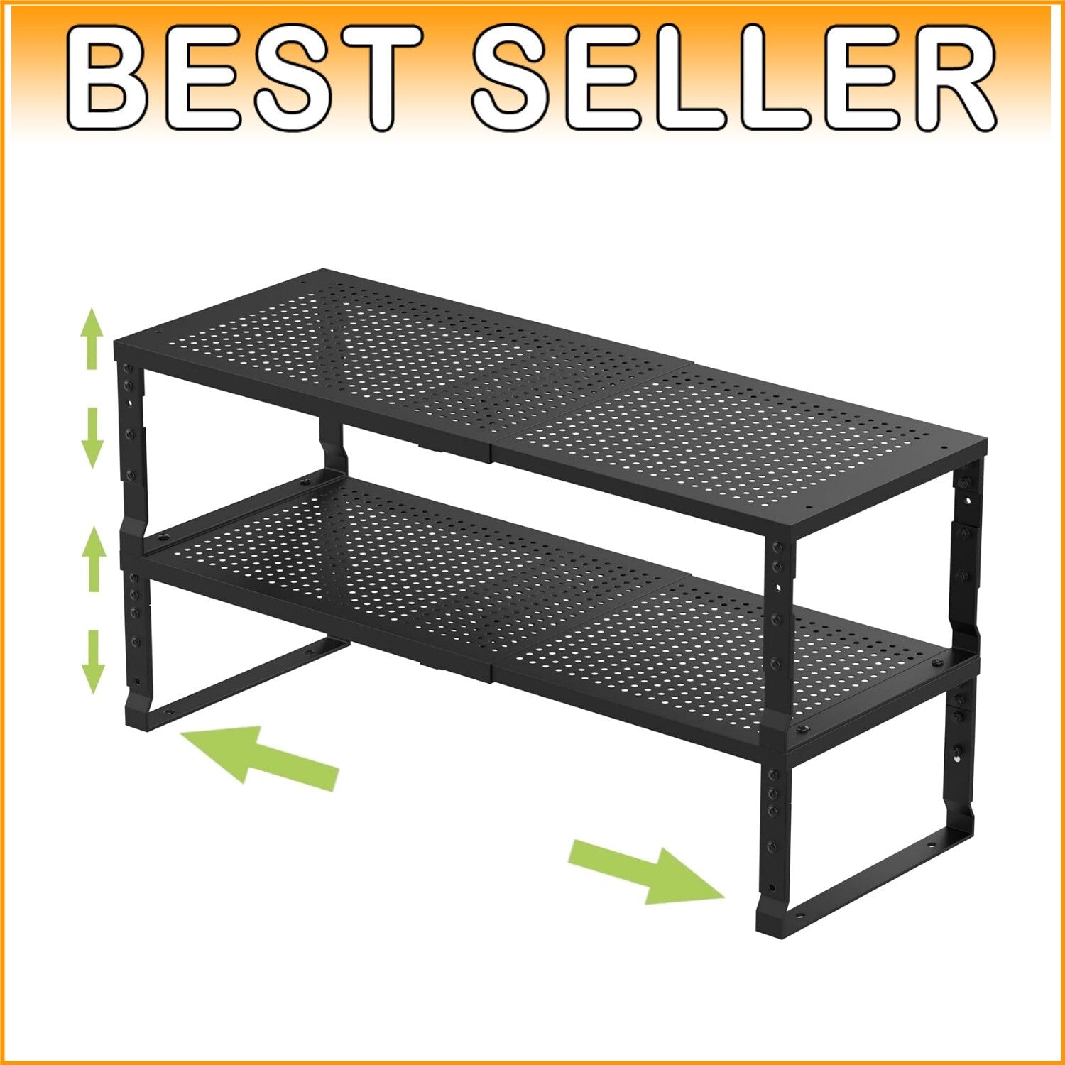 Expandable & Stackable Kitchen Organizer - Adjustable Metal Spice Rack Set