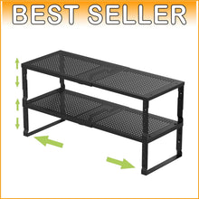 Load image into Gallery viewer, Expandable &amp; Stackable Kitchen Organizer - Adjustable Metal Spice Rack Set