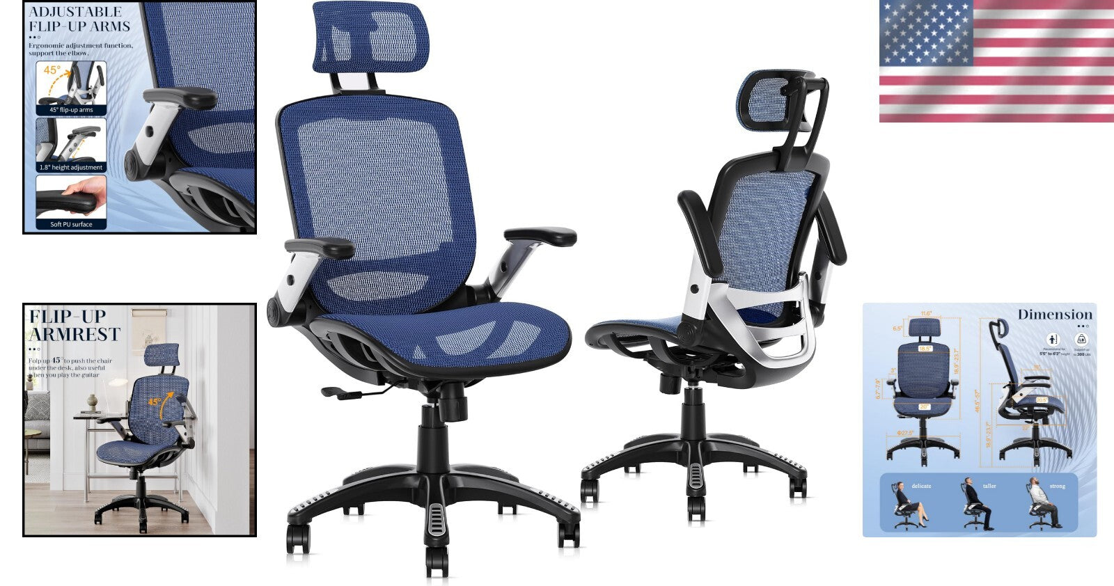 Comfortable Swivel High Back Desk Chair with Tilt Lock - Perfect for Long Hours