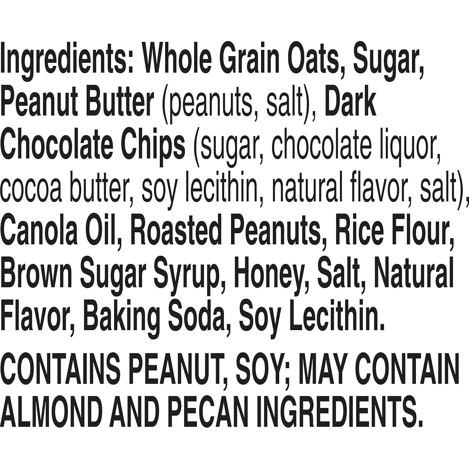 Crunchy Granola Bars - Peanut Butter & Dark Chocolate - Family Snack Pack of 12