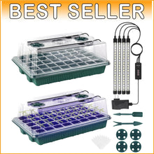 Load image into Gallery viewer, Premium 80 Cells Seedling Starter Trays with Brightness Control &amp; Drainage Holes