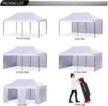 Load image into Gallery viewer, Instant Setup 10x20 Canopy Tent - Heavy Duty with Removable Sidewalls &amp; UV Block