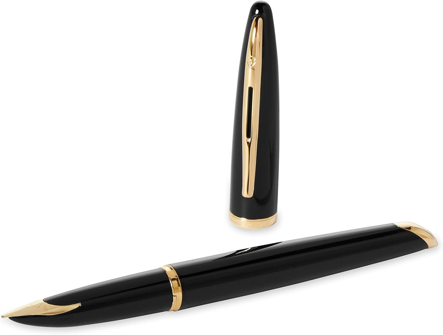 Elegant Carène Black Sea Fountain Pen with 23k Gold Clip - Gift Ready Box