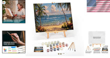 Load image into Gallery viewer, Seaside Paradise 16x20 Paint by Numbers Kit with Framed Canvas &amp; Easel