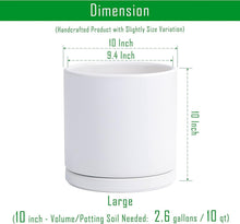 Load image into Gallery viewer, Compact 10" Round Ceramic Planter With Drainage Hole &amp; Protective Pad for Home