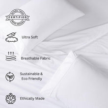 Load image into Gallery viewer, OEKO-TEX Certified 4-Piece Organic Cotton Full Sheet Set with Deep Pocket Design