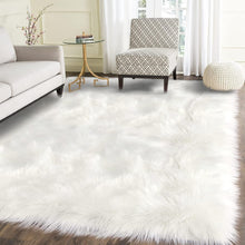 Load image into Gallery viewer, 5x7 High Pile Fluffy Faux Fur Rug - Durable Stain Resistant for Cozy Spaces