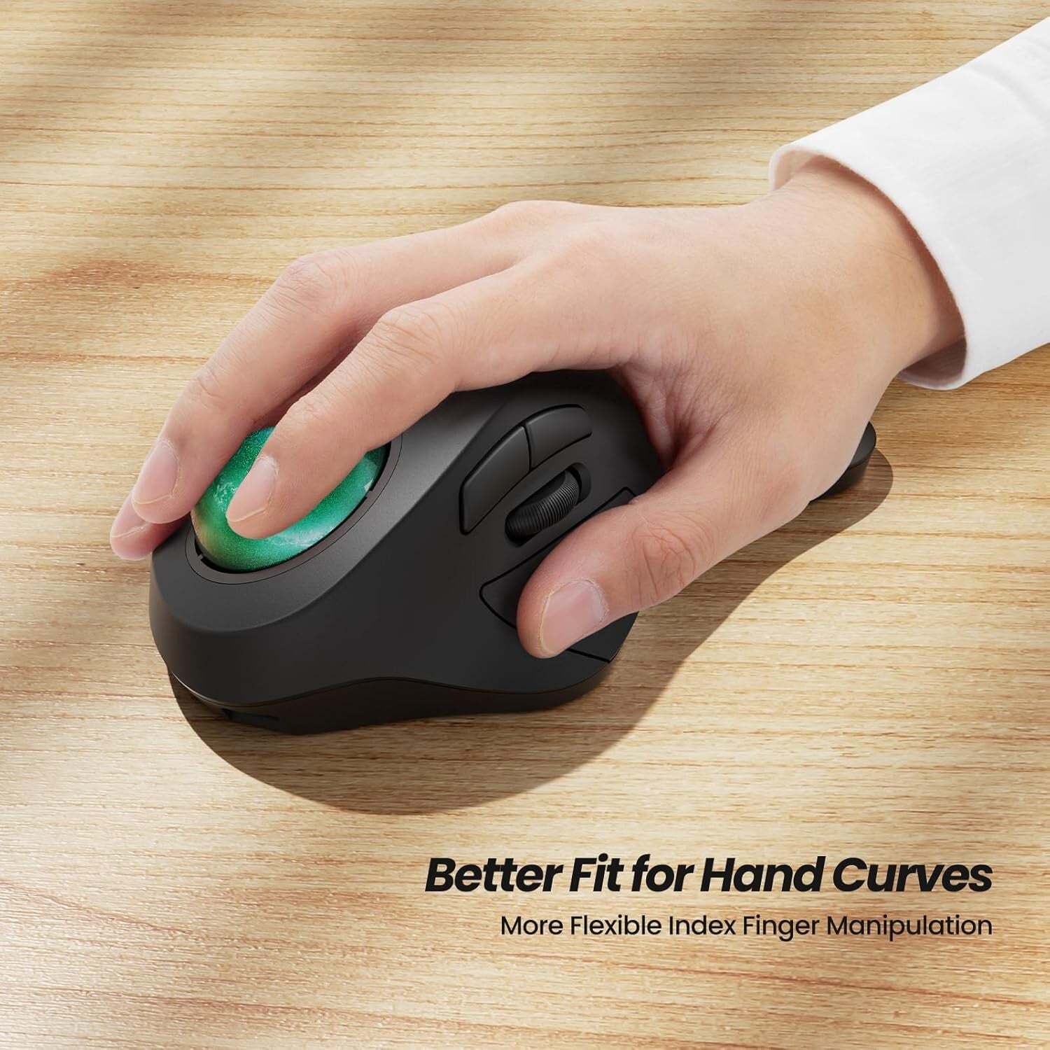 Precision Ergonomic Trackball Mouse, Rechargeable, Ideal for Office and Home Use