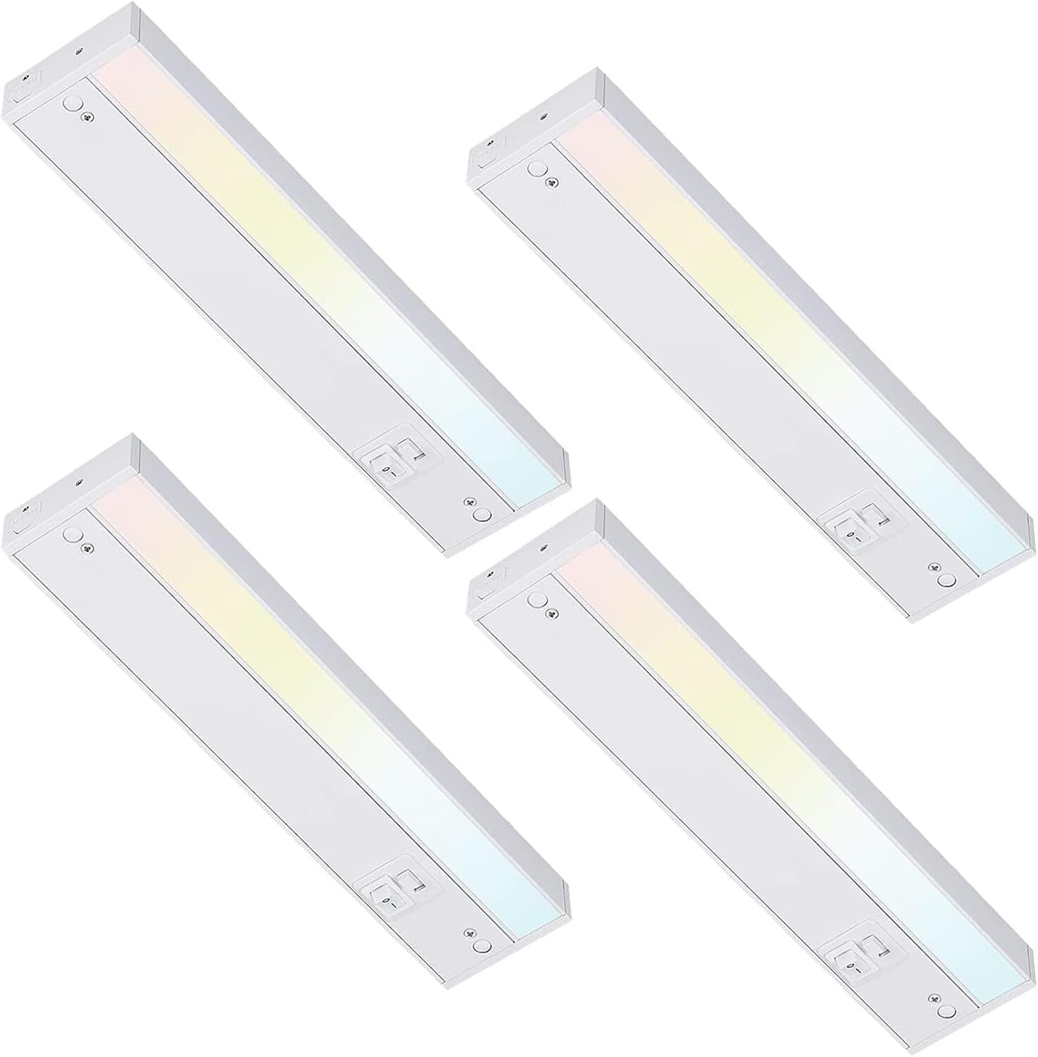 Stylish 4-Pack Under Cabinet LED Lights, 12 Inch, Hardwired & Plug-in Options
