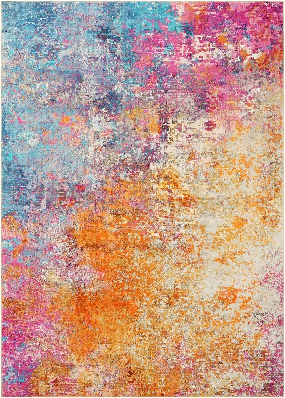 Modern 5' x 7' Soft Low Pile Non-Slip Area Rug - Pet Friendly & Stain Resistant