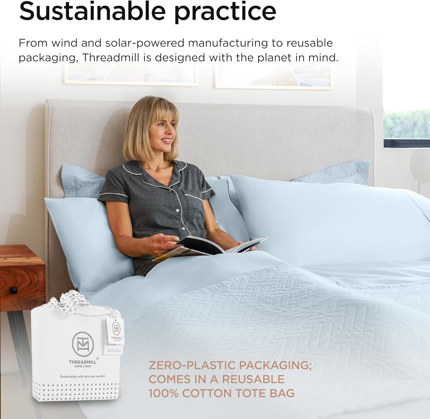 Elegant Light Blue Egyptian Cotton Sheets - 400 TC Cooling Set for Full Beds