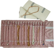 Load image into Gallery viewer, Portable Velvet Jewelry Roll - Secure 16 Necklace Holder for Stylish Travel