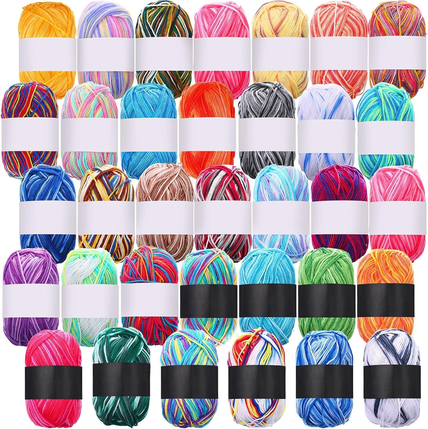Vibrant 34 Color Milk Cotton Yarn Bundle - Perfect for Custom Crochet Projects