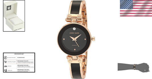 Quartz Movement Women's Watch - Genuine Diamond Accent, Durable Rose Gold Design