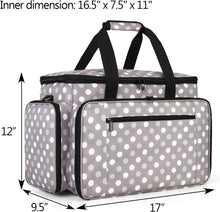 Load image into Gallery viewer, Heavy-Duty Gray Dots Travel Case for Sewing Machine with Removable Padding