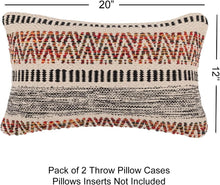 Load image into Gallery viewer, Elegant Bohemian Farmhouse Throw Pillows - 12"x20" Cotton Covers, Set of 2