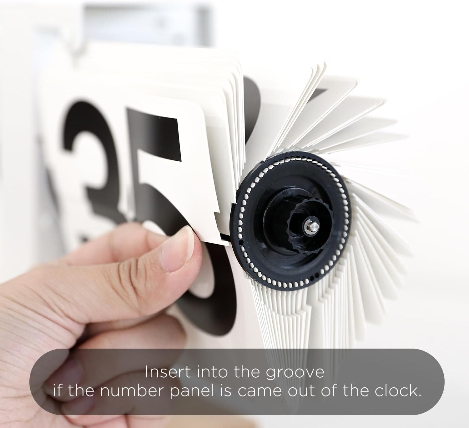 Cordless Wood Mini Flip Desk Clock with Large Numbers - Ideal for Any Setting