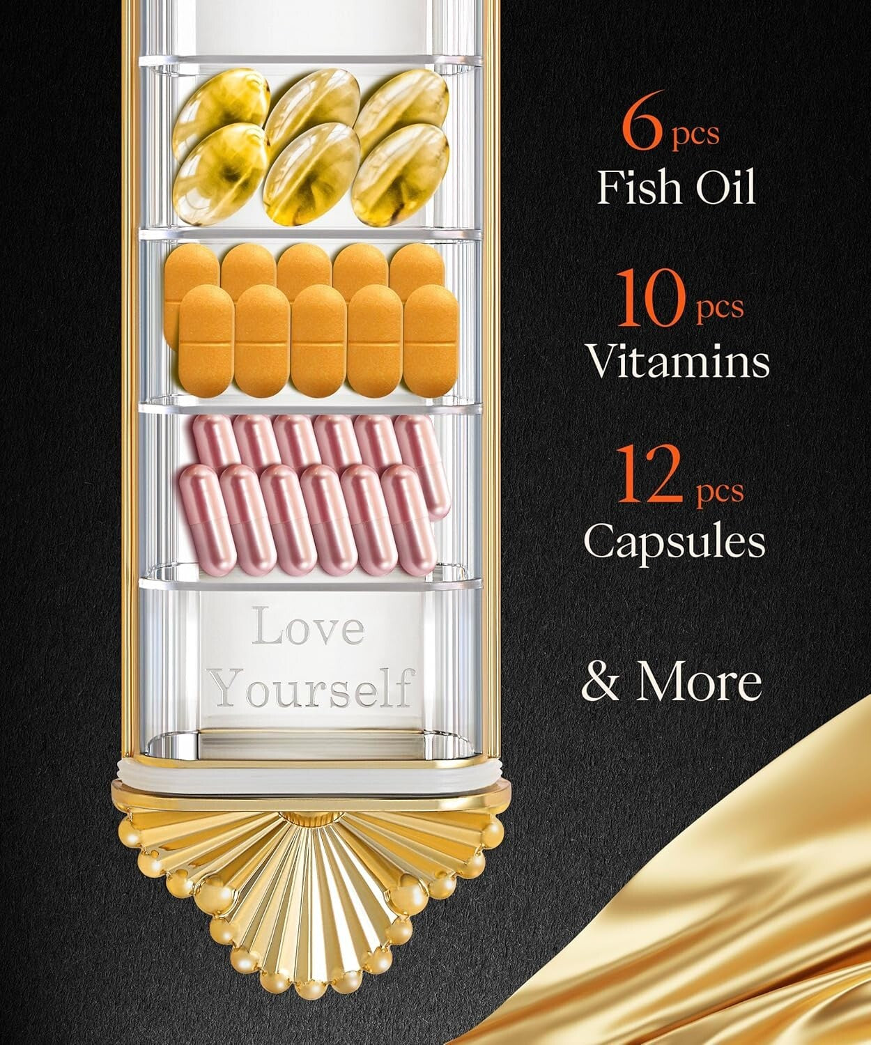 Elegant Weekly Pill Organizer: Crush-Proof Travel Case for Vitamins & Medicines