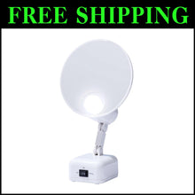 Load image into Gallery viewer, Portable 15x Magnification LED Mirror in Dove White - Ideal for Home and Travel