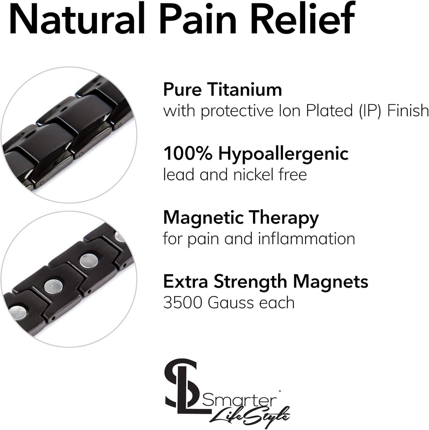 Handcrafted Elegant Black Titanium Magnetic Anklet for Men & Women - Gift Ready