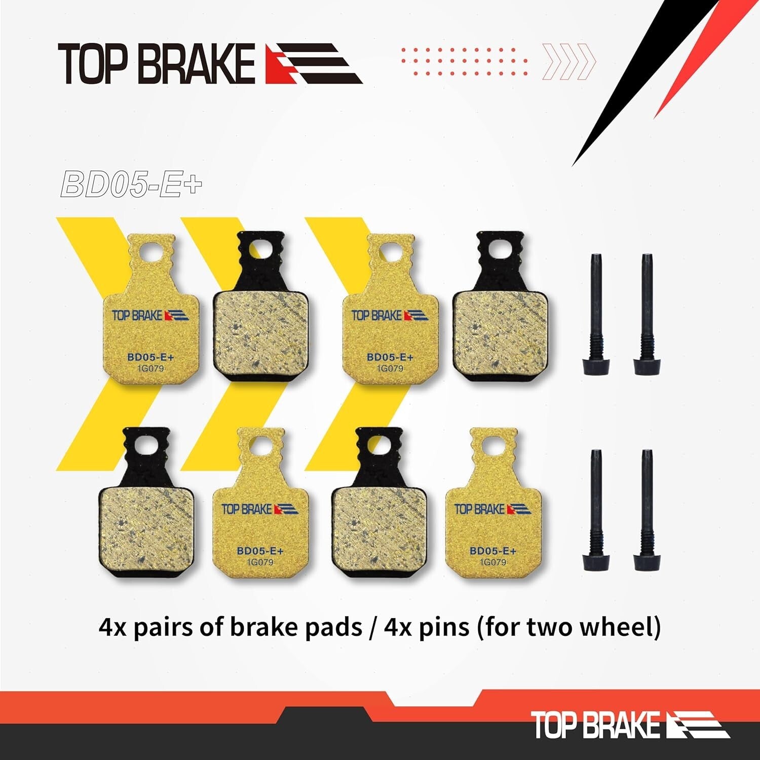 Durable Heat-Resistant Disc Brake Pads for Mountain Bikes - 8 Pieces Set