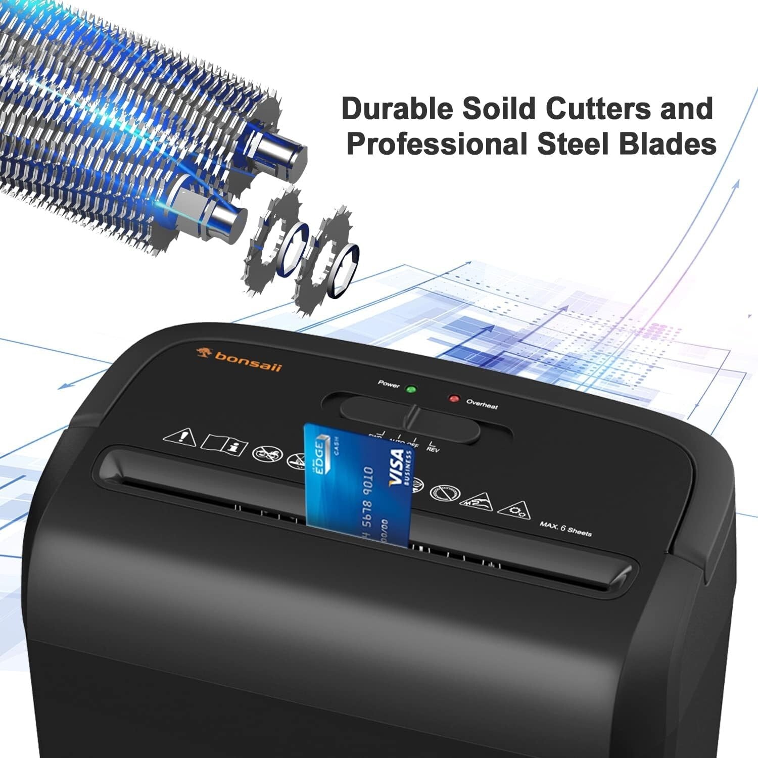 Portable Micro-Cut High-Security Paper Shredder - Easy to Use with Auto Features