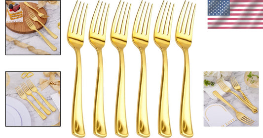 Bulk Gold Plastic Forks - 600 Heavy Duty Forks for Stylish Events & Gatherings