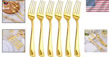Load image into Gallery viewer, Bulk Gold Plastic Forks - 600 Heavy Duty Forks for Stylish Events &amp; Gatherings