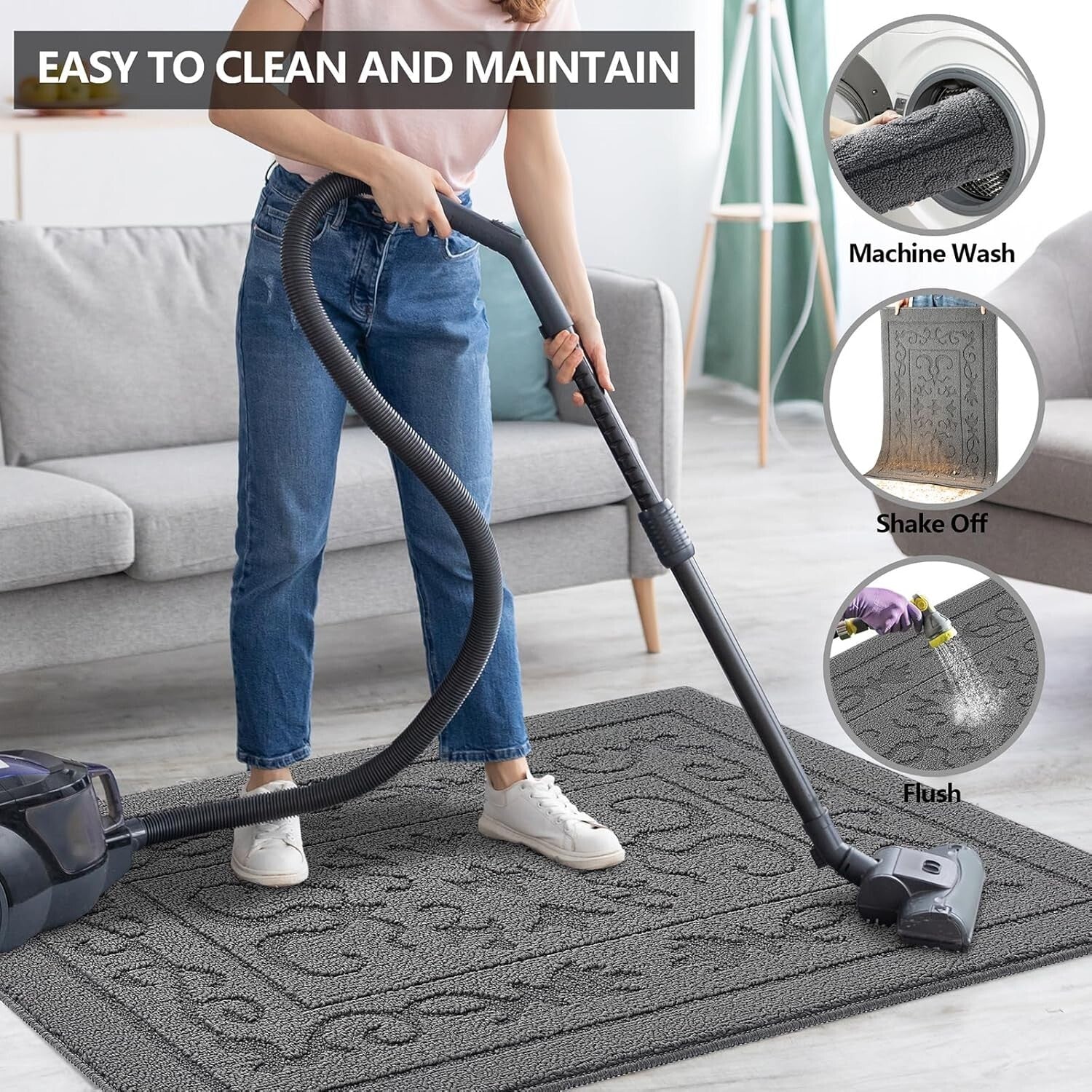 Durable Low-Profile Indoor Doormat 5' x 3' - Absorbent & Stain Resistant