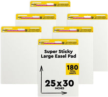Load image into Gallery viewer, Ink Bleed-Through Resistant Super Sticky Flip Chart Paper - 6 Pads Included
