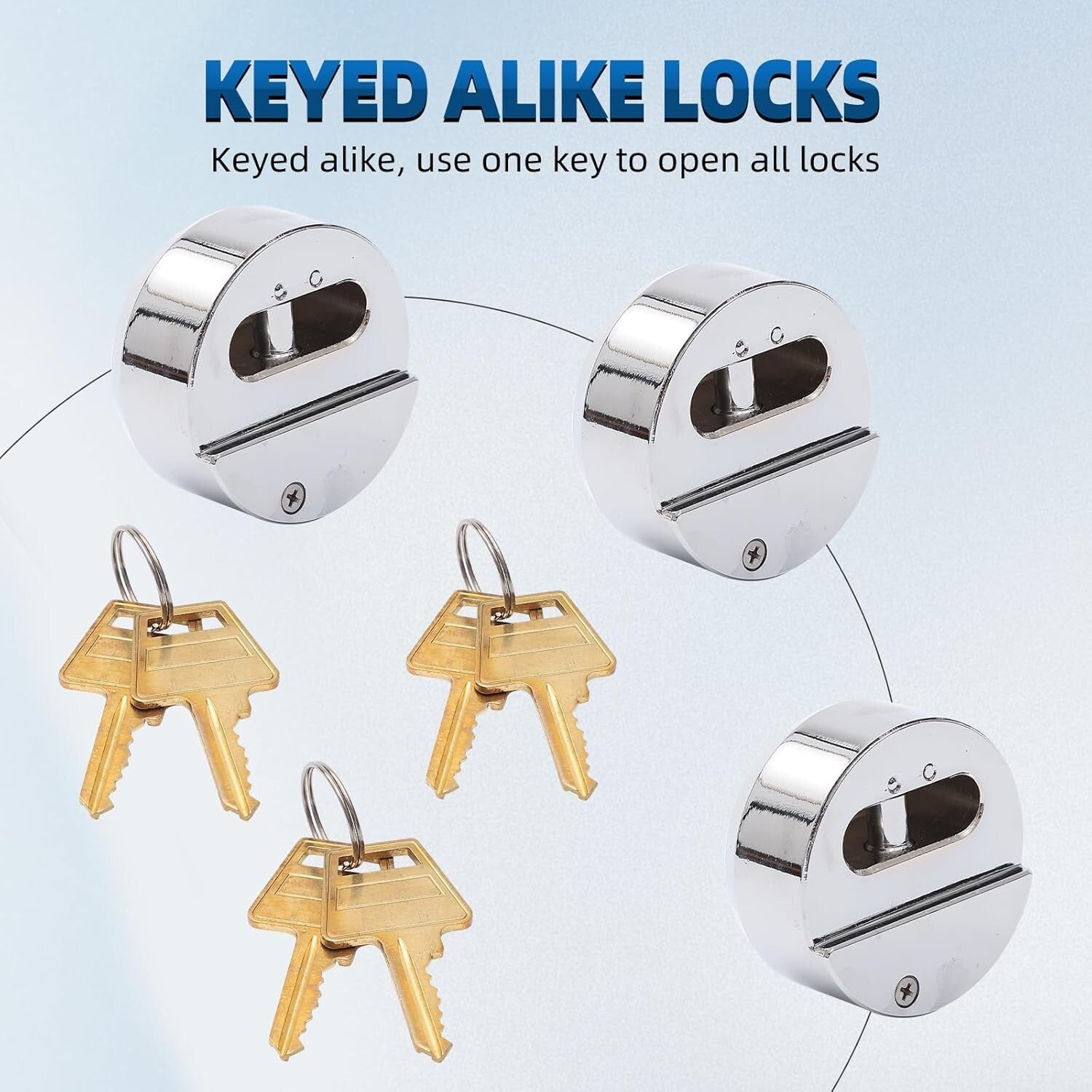 Weather-Resistant Puck Locks - Portable Solid Steel Trailer Lock, 3 Pack