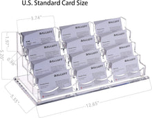 Load image into Gallery viewer, Elegant 12-Slot Acrylic Business Card Holder - Displays 600 Cards on Your Desk