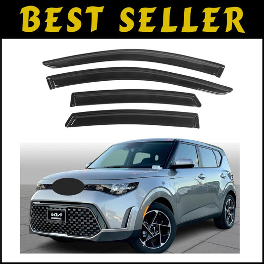 4PC Kia Soul Window Vent Deflectors (2020-2024) - Easy Installation & Stylish