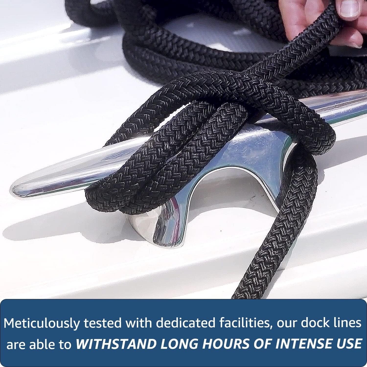 Double Braided Nylon Docking Lines 5/8" x 15' - Ultimate Strength & Durability