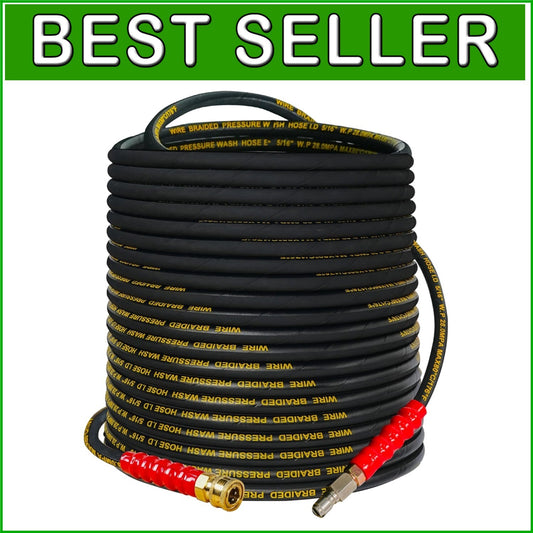 Durable 100FT Rubber Kink Resistant Hose for Efficient 4000 PSI Pressure Washing