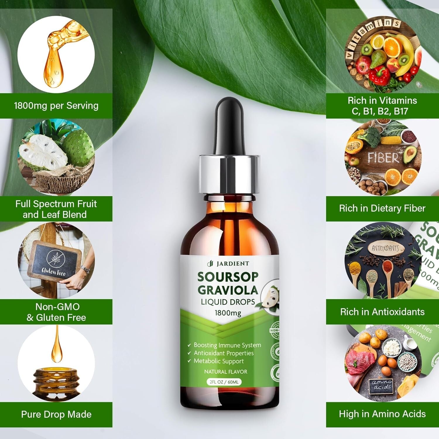 Premium Graviola Soursop Oil: Superior Absorption Wellness Drops - 120ml Total