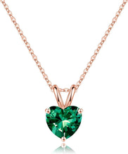 Load image into Gallery viewer, Adjustable 16-18" Heart Birthstone Necklace - Meaningful Sterling Silver Jewelry