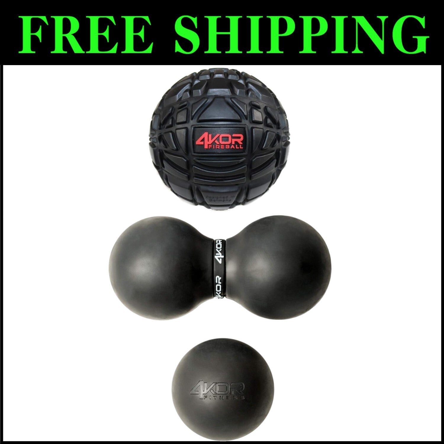Compact & Textured 4KOR Massage Balls for Trigger Point Therapy & Muscle Relief