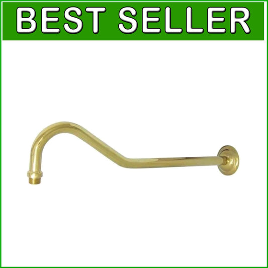 17-Inch Wall-Mounted Brass Shower Arm with Polished Finish - Easy Installation