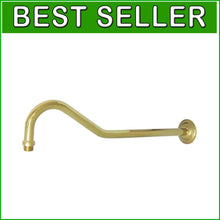 Load image into Gallery viewer, 17-Inch Wall-Mounted Brass Shower Arm with Polished Finish - Easy Installation
