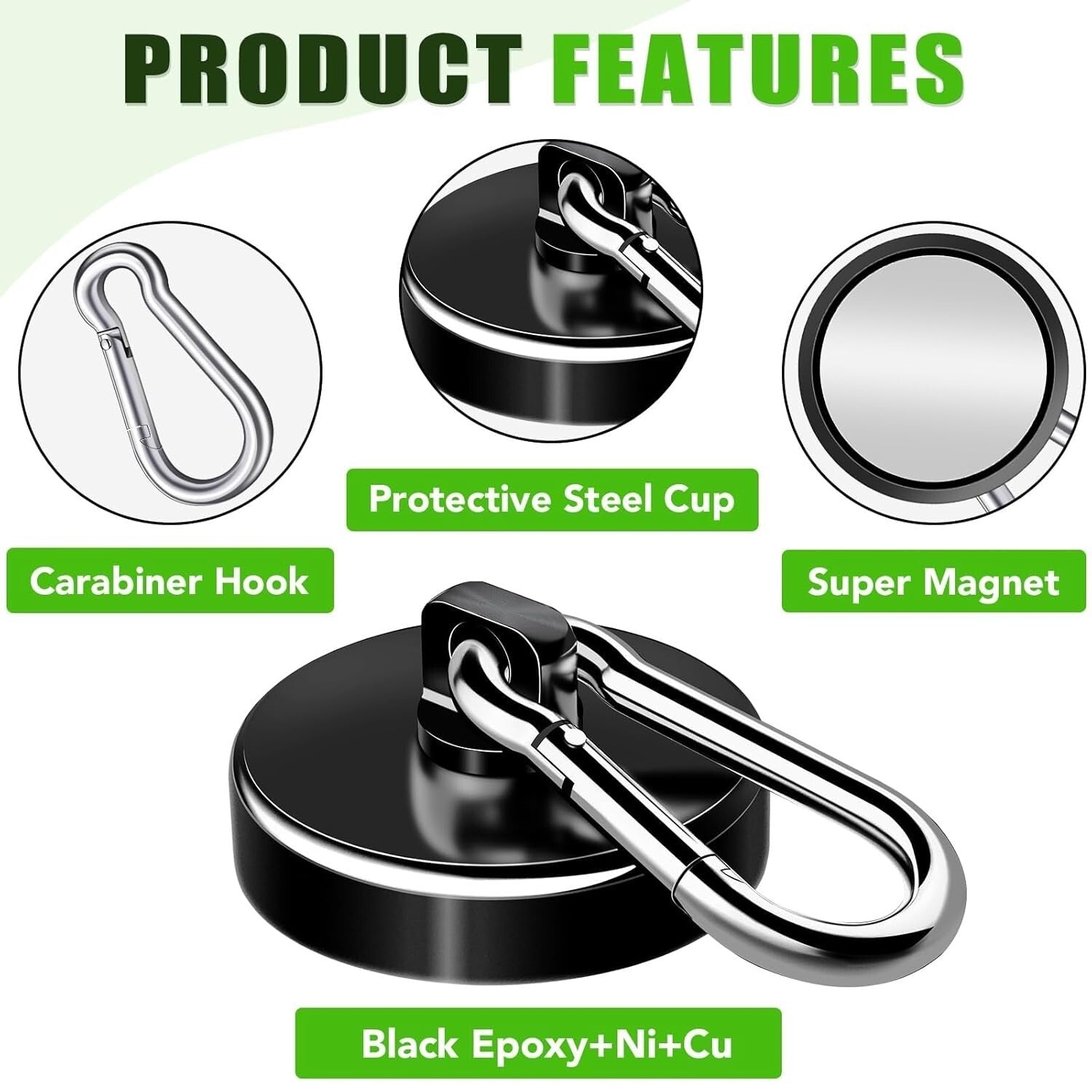 Versatile 40-Pack Black Magnetic Hooks - 110LBS Capacity for Easy Organization