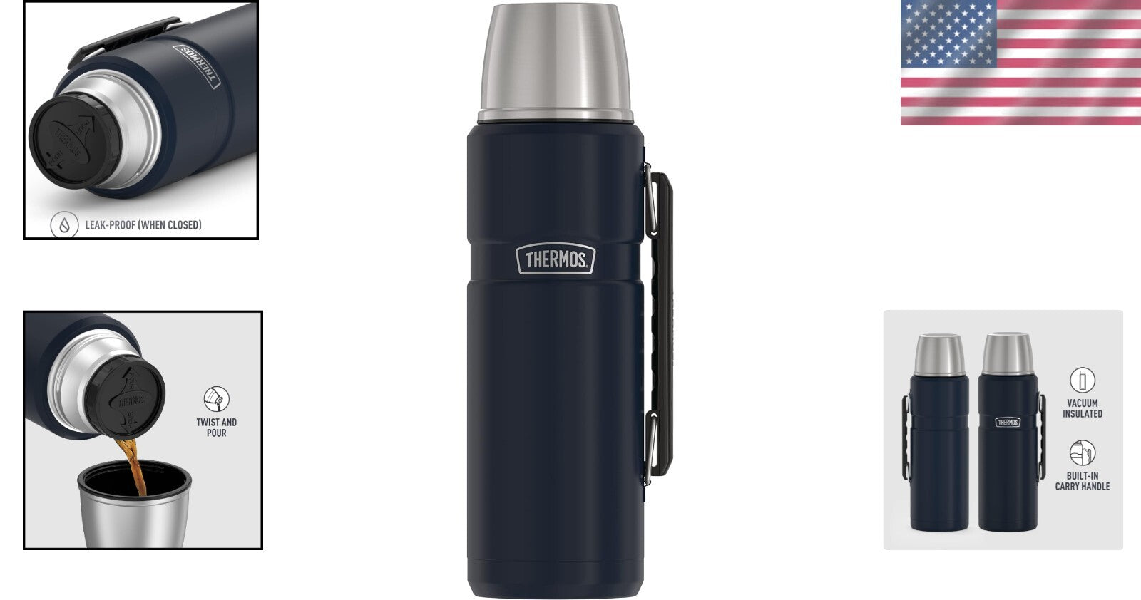 68 Oz Stainless King Vacuum-Insulated Beverage Bottle - Midnight Blue Delight