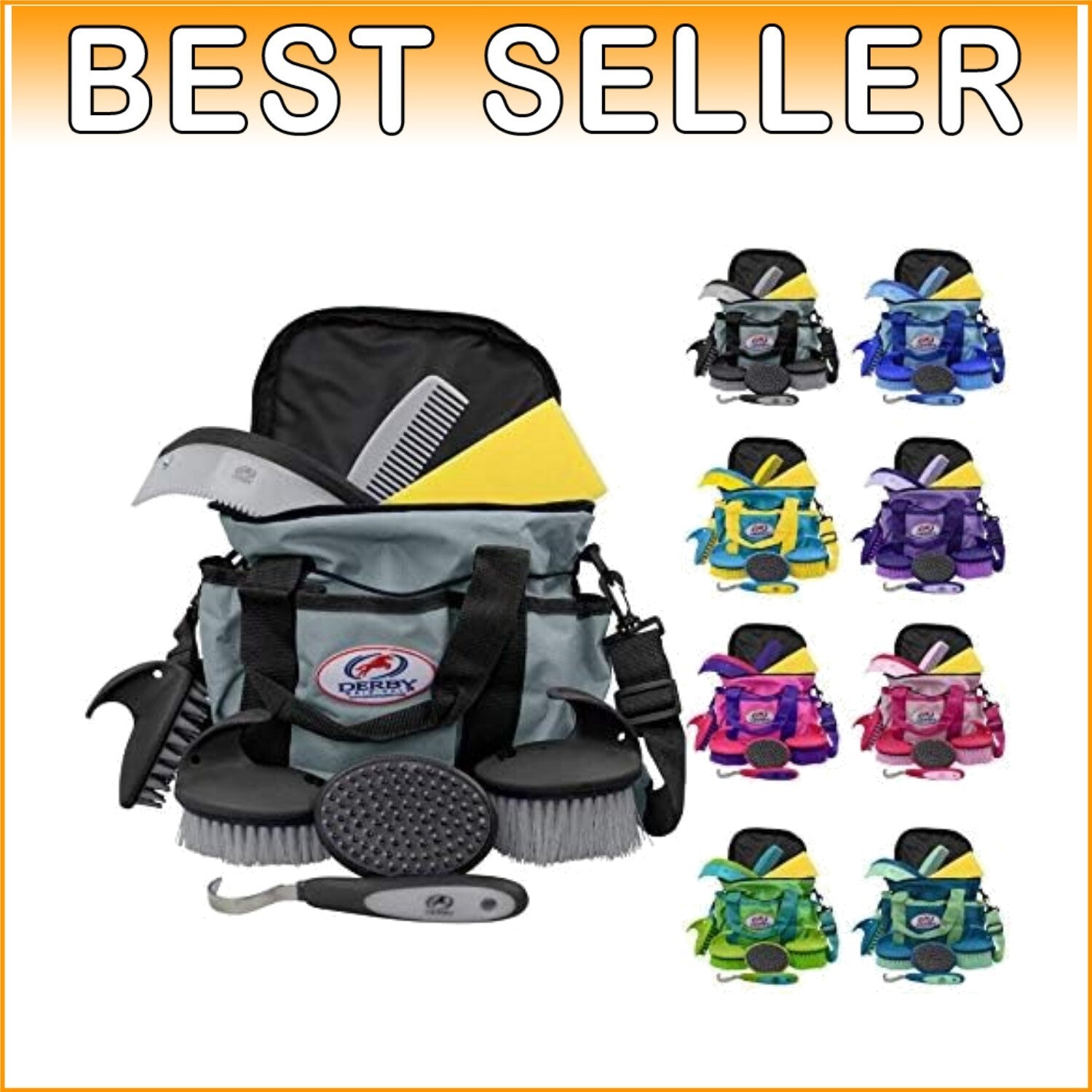 Deluxe 9-Piece Horse Grooming Set with Matching Carry Bag - Perfect for All Ages