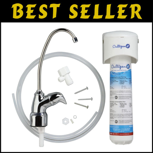 Compact Chrome Drinking Water Filter System with Dedicated Faucet & Easy Install