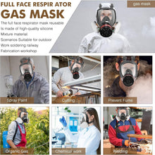 Load image into Gallery viewer, Comfort-Fit Full Face Gas Mask with 4 High-Efficiency Activated Carbon Filters