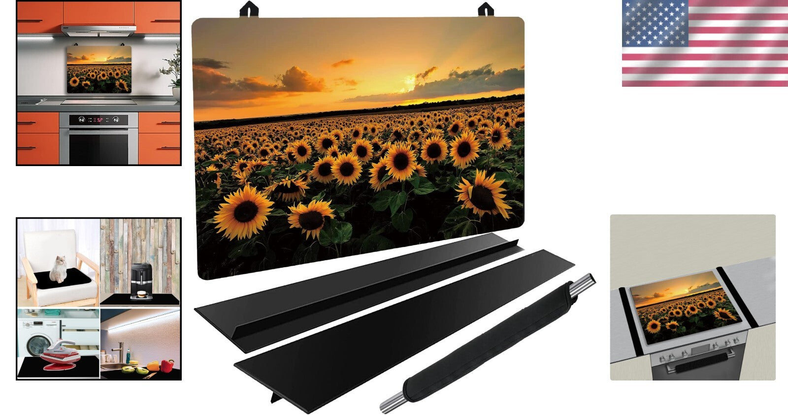 Anti-Slip Foldable Stove Cover & Mat - 27.9x20 Natural Rubber Kitchen Protector